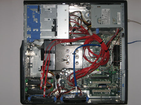 Dell SC430 cable management of 9 drives
